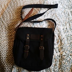 Canvas with leather crossbody